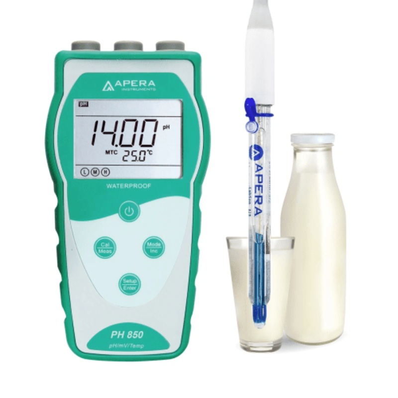 PH850-DP Portable pH Meter for Dairy Products (Milk, Cream, Yogurt) and Liquid Food, Equipped with LabSen 823 pH/Temp. Electrode