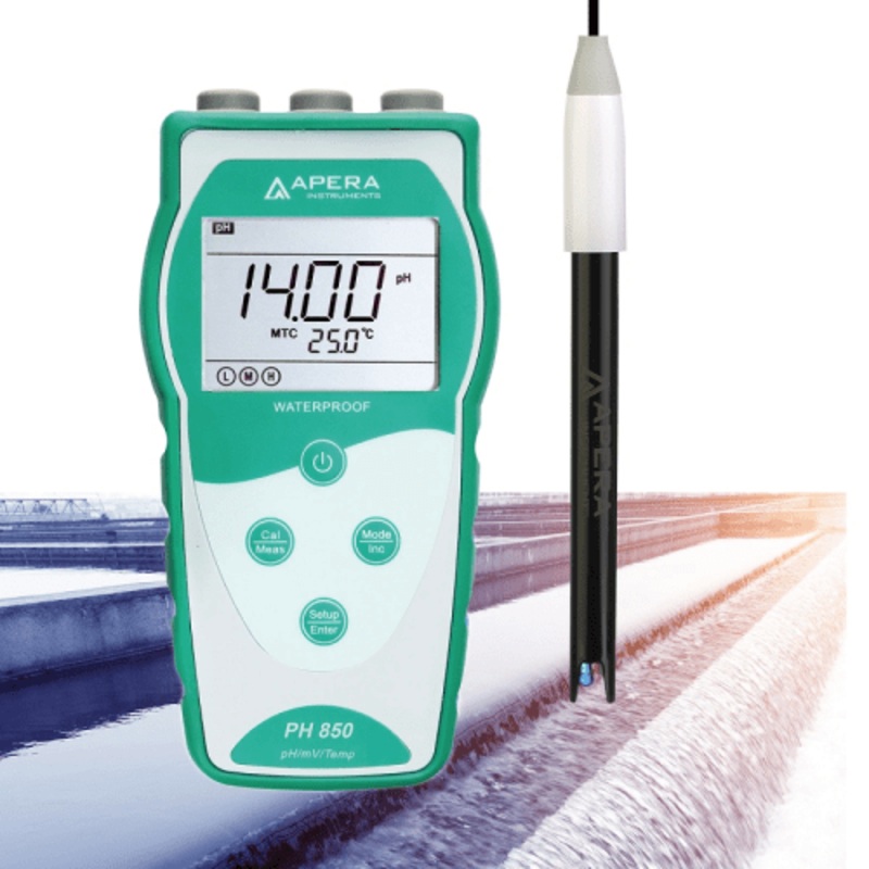 PH850-WW Portable pH Meter for Wastewater Treatment, Equipped with LabSen 333 Electrode