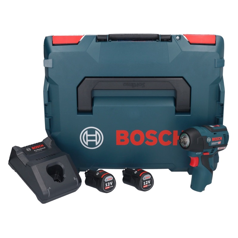 Atornillador de impacto a batera Bosch GDS 12V-115 Professional 12 V 115 Nm 3/8" Brushless (06019E0103) + 2x Batera 3.0 Ah + Cargador + L-Boxx