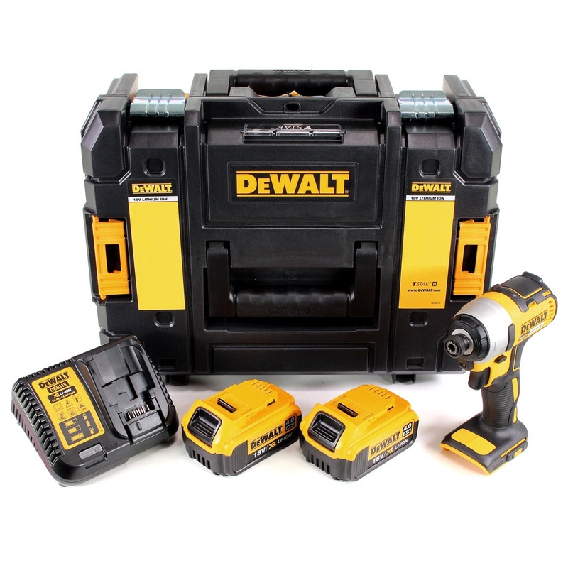 Atornillador de impacto a batera DeWalt DCF 787 M2 18V 1/4" 170Nm brushless + 2x batera 4.0Ah + cargador + TSTAK
