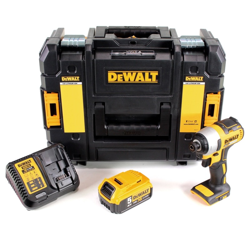 Atornillador de impacto a batera DeWalt DCF 787 P1 18V 170Nm brushless + 1x batera 5.0Ah + cargador + TSTAK