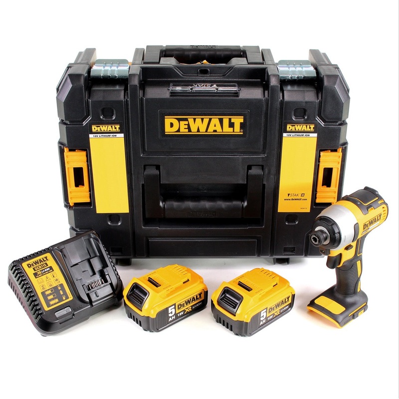 Atornillador de impacto a batera DeWalt DCF 787 P2 18V 170Nm brushless + 2x batera 5.0Ah + cargador + TSTAK