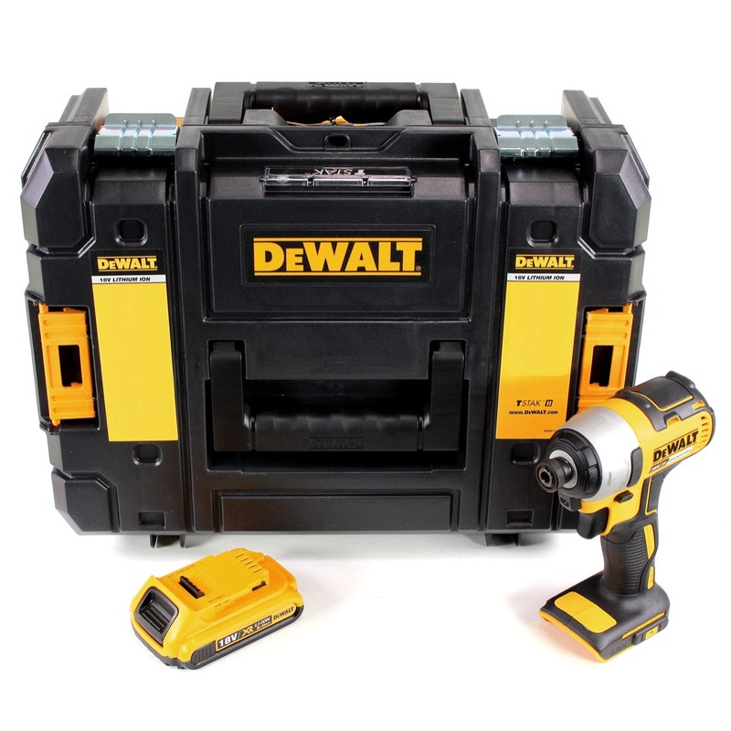 Atornillador de impacto inalmbrico DeWalt DCF 787 18V 170Nm brushless + 1x batera 2.0Ah + TSTAK - sin cargador