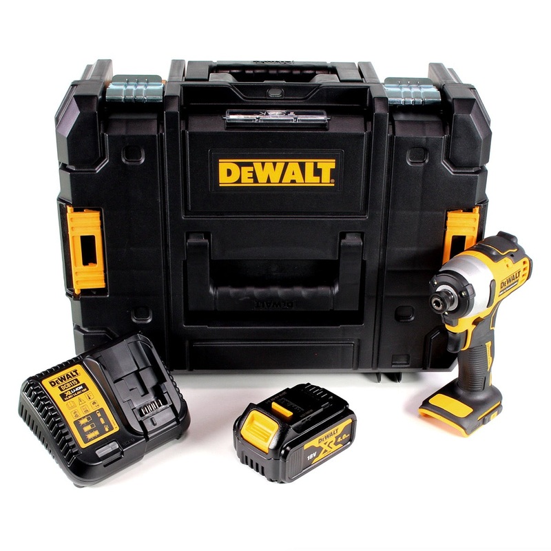 Atornillador de impacto inalmbrico DeWalt DCF 809 M1T 18 V Li-Ion sin escobillas en caja T-STAK + 1 batera de 4,0 Ah + cargador