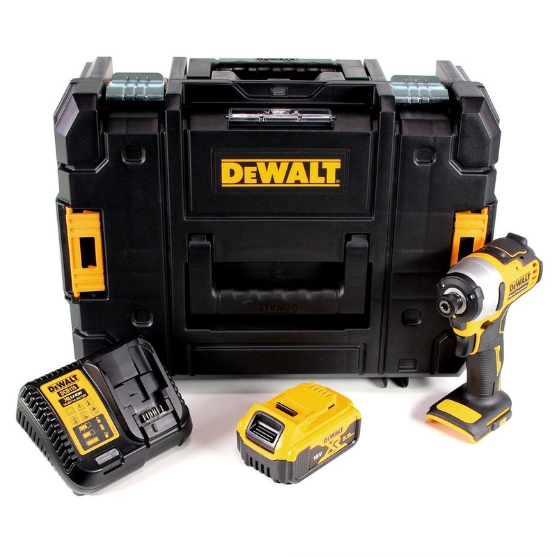 Atornillador de impacto inalmbrico DeWalt DCF 809 P1T 18 V Li-Ion sin escobillas en caja T-STAK + 1 batera de 5,0 Ah + cargador