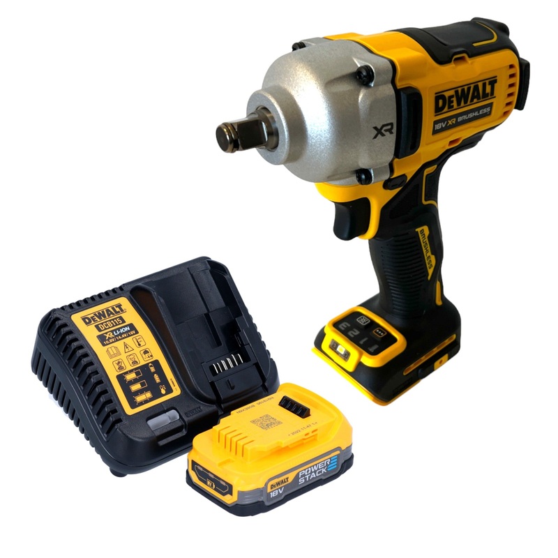 Llave de impacto a batera DeWalt DCF 891 E1 18 V 1084 Nm 1/2" sin escobillas + 1x batera Powerstack 1,7 Ah + cargador