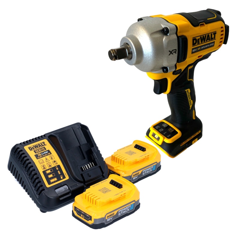 Llave de impacto a batera DeWalt DCF 891 E2 18 V 1084 Nm 1/2" sin escobillas + 2x bateras Powerstack 1,7 Ah + cargador