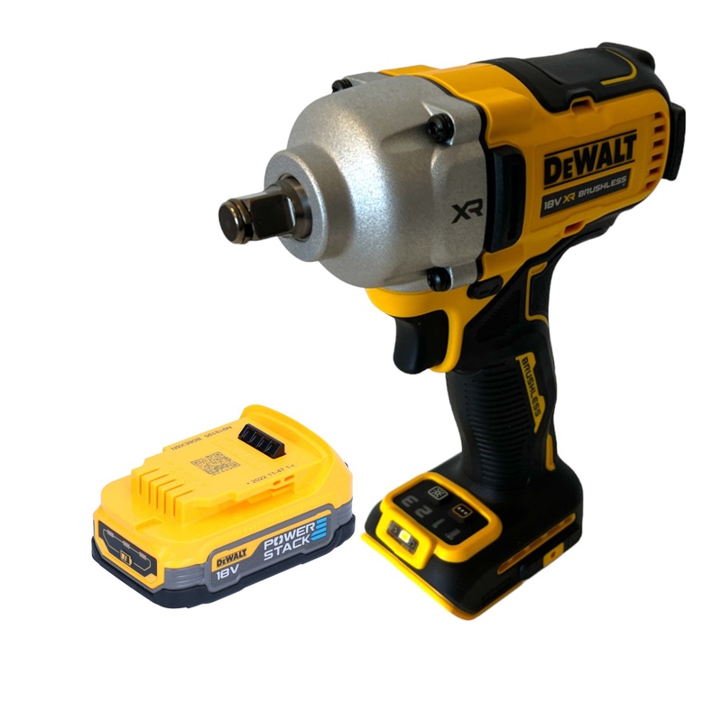 Llave de impacto a batera DeWalt DCF 891 N 18 V 1084 Nm 1/2" sin escobillas + 1x batera Powerstack 1,7 Ah - sin cargador