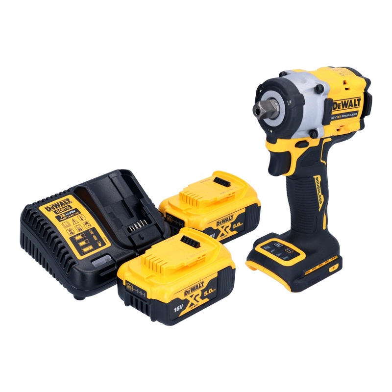 Llave de impacto a batera DeWalt DCF 922 P2 18 V 406 Nm 1/2" sin escobillas + 2x bateras 5,0 Ah + cargador