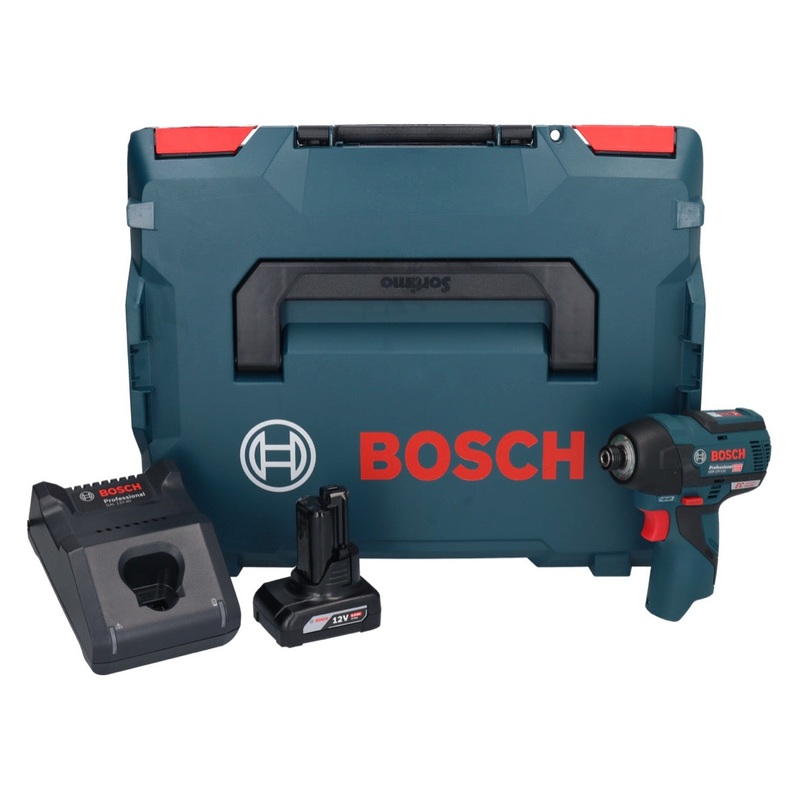 Atornillador de impacto a batera Bosch GDR 12V-110 Professional 12 V 110 Nm 1/4" brushless + 1x batera 6.0 Ah + cargador + L-Boxx