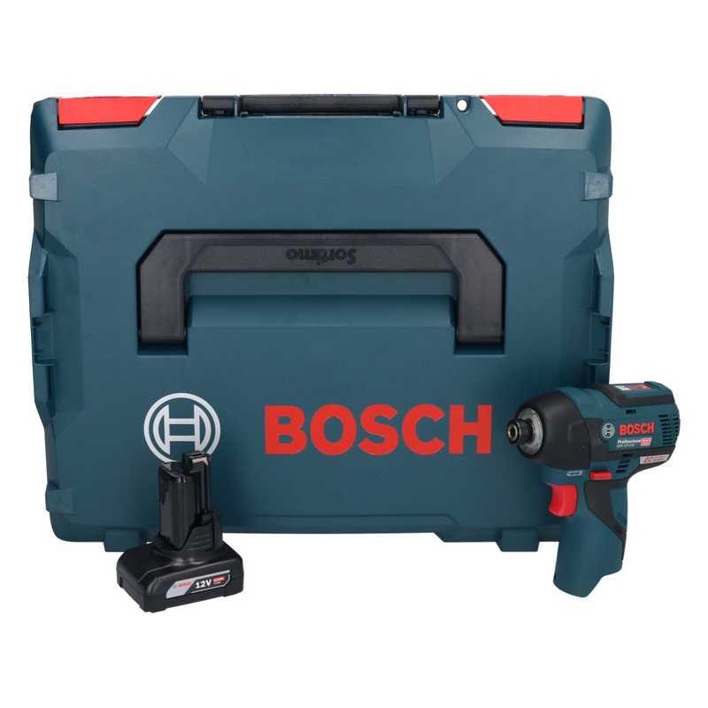 Atornillador de impacto a batera Bosch GDR 12V-110 Professional 12 V 110 Nm 1/4" sin escobillas + 1x batera 6.0 Ah + L-Boxx - sin cargador
