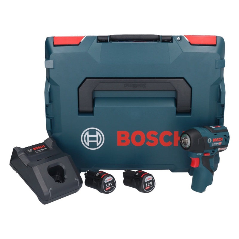 Atornillador de impacto a batera Bosch GDS 12V-115 Professional 12 V 115 Nm 3/8" brushless + 2x batera 2.0 Ah + cargador + L-Boxx