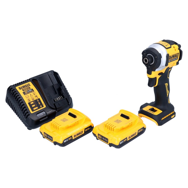 Atornillador de impacto a batera DeWalt DCF 850 D2 18 V 205 Nm 1/4" brushless + 2x batera 2.0 Ah + cargador