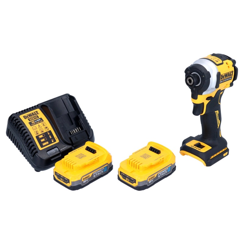Atornillador de impacto a batera DeWalt DCF 850 E2 18 V 205 Nm 1/4" brushless + 2x batera 1,7 Ah + cargador