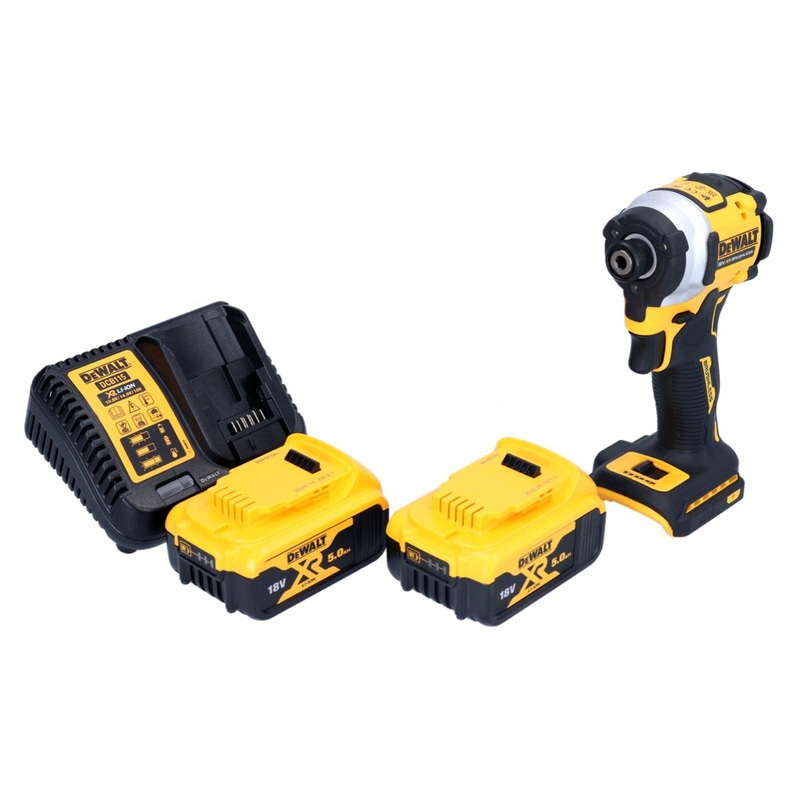 Atornillador de impacto a batera DeWalt DCF 850 P2 18 V 205 Nm 1/4" brushless + 2x batera 5.0 Ah + cargador
