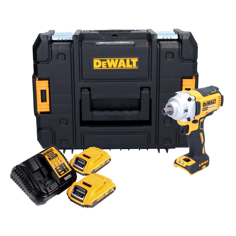 Atornillador de impacto a batera DeWalt DCF 894 D2 18 V 1/2" 447 Nm brushless + 2x batera 2.0 Ah + cargador + TSTAK