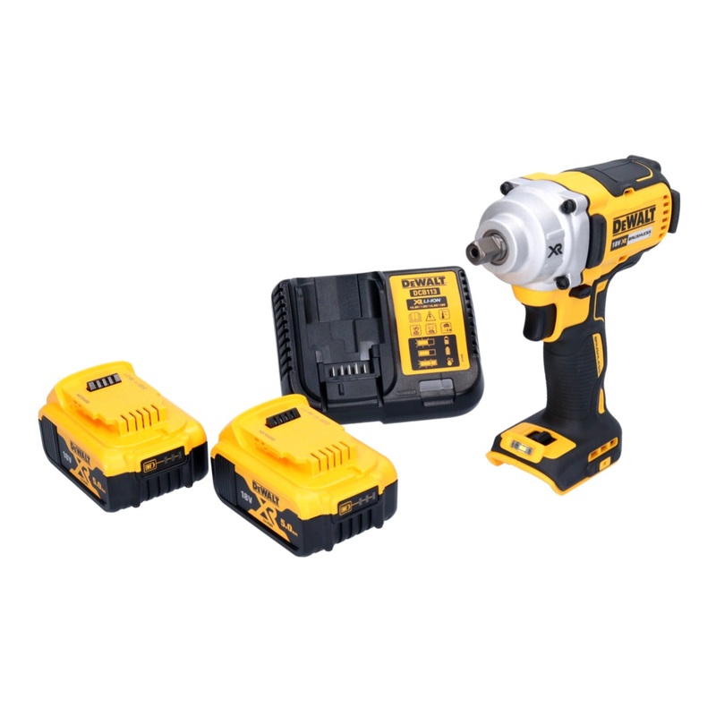 Atornillador de impacto a batera DeWalt DCF 894 P2 18 V 1/2" 447 Nm brushless + 2x batera 5.0 Ah + cargador