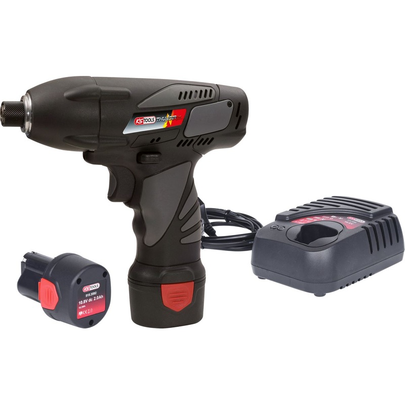 Atornillador de impacto a batera KS TOOLS 1/4'', 117Nm, 1.870 rpm, con 2 bateras y 1 cargador (515.3541)