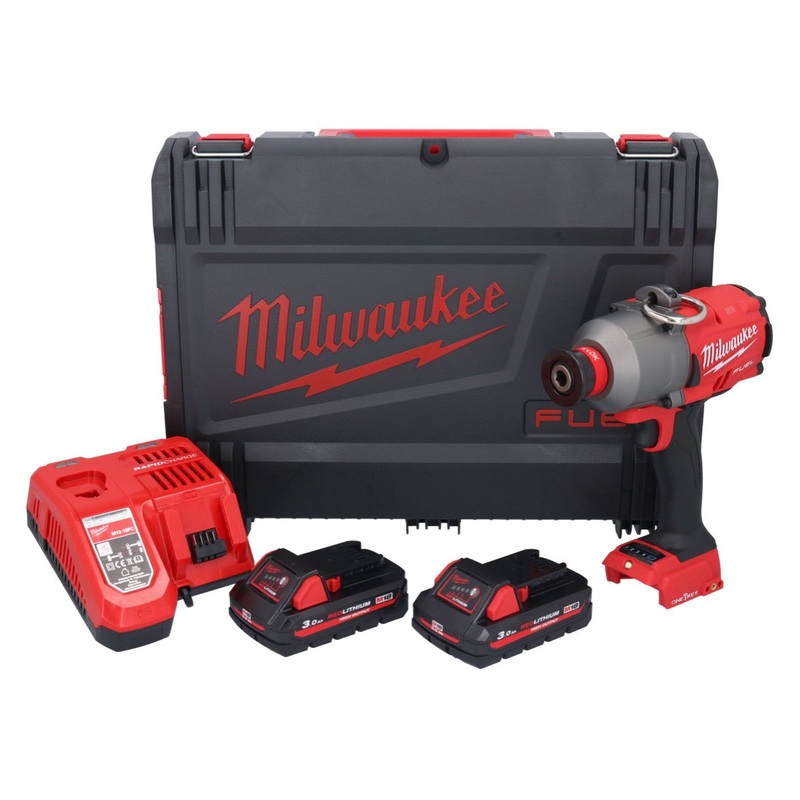Atornillador de impacto a batera Milwaukee M18 ONEFHIWH716-302X 18 V 1017 Nm 7/16" brushless + 2x batera 3.0 Ah + cargador + caja HD