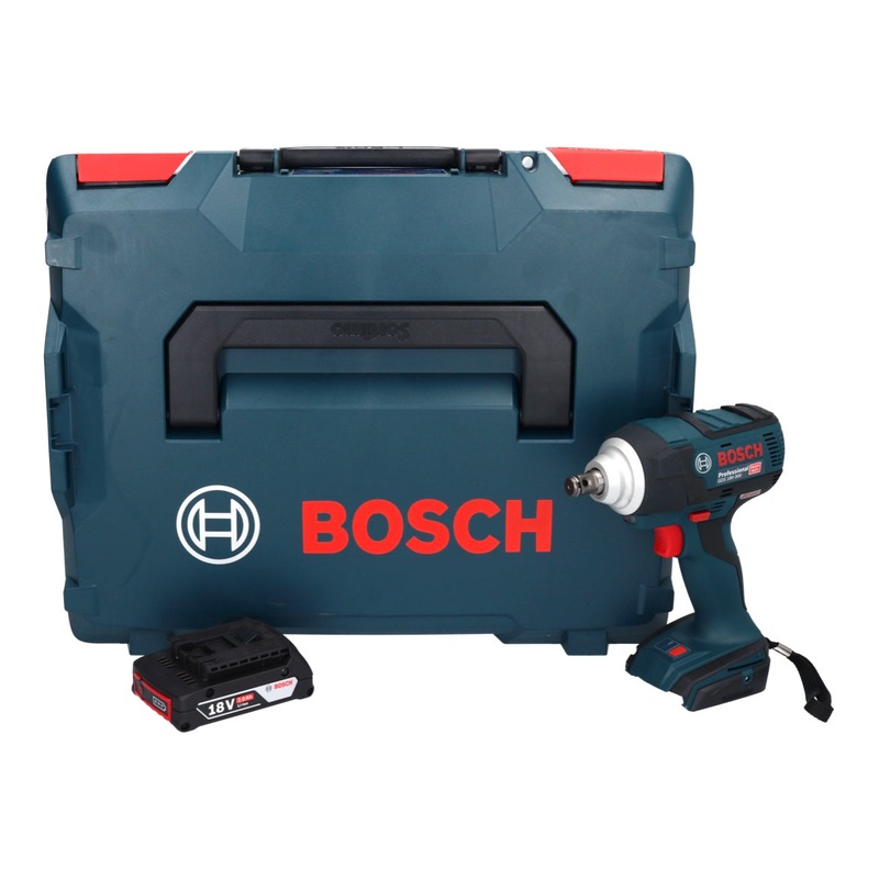 Atornillador de impacto inalmbrico Bosch GDS 18V-300 18 V 300 Nm 1/2" sin escobillas + 1x batera 2.0 Ah + L-Boxx - sin cargador