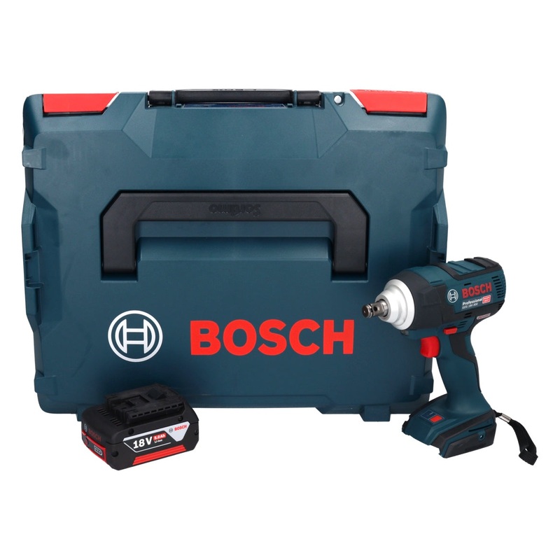 Atornillador de impacto inalmbrico Bosch GDS 18V-300 18 V 300 Nm 1/2" sin escobillas + 1x batera 5.0 Ah + L-Boxx - sin cargador