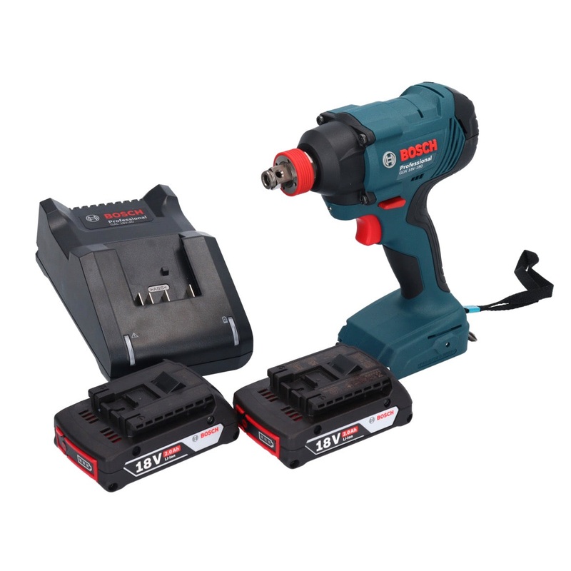 Atornillador de impacto inalmbrico Bosch GDX 18V-180 18 V 180 Nm 1/2" + 2x batera 2.0 Ah + cargador