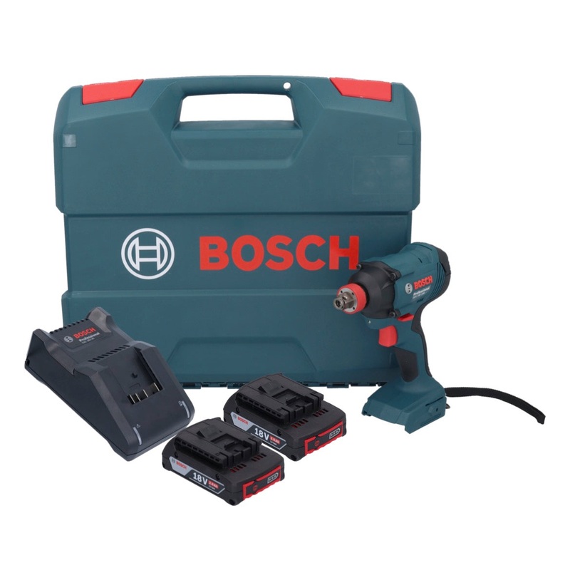 Atornillador de impacto inalmbrico Bosch GDX 18V-180 18 V 180 Nm 1/2" + 2x batera 2.0 Ah + cargador + L-case