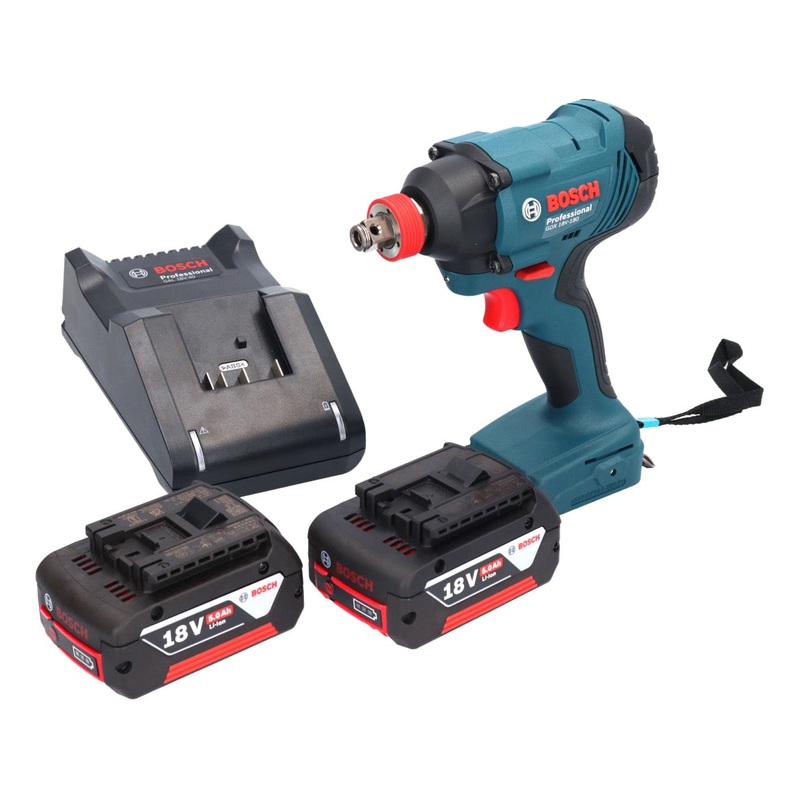 Atornillador de impacto inalmbrico Bosch GDX 18V-180 18 V 180 Nm 1/2" + 2x batera 5.0 Ah + cargador