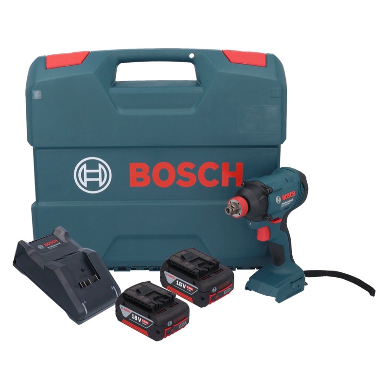 Atornillador de impacto inalmbrico Bosch GDX 18V-180 18 V 180 Nm 1/2" + 2x batera 5.0 Ah + cargador + maletn L
