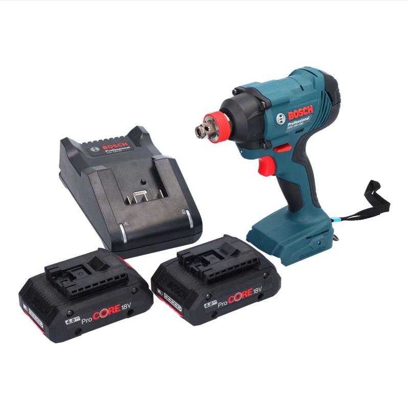 Atornillador de impacto inalmbrico Bosch GDX 18V-180 18 V 180 Nm 1/2" + 2x batera ProCORE 4.0 Ah + cargador