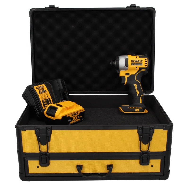 Atornillador de impacto inalmbrico DeWalt DCF 809 P1 TX 18 V brushless + 1x batera 5.0 Ah + cargador + maletn TX