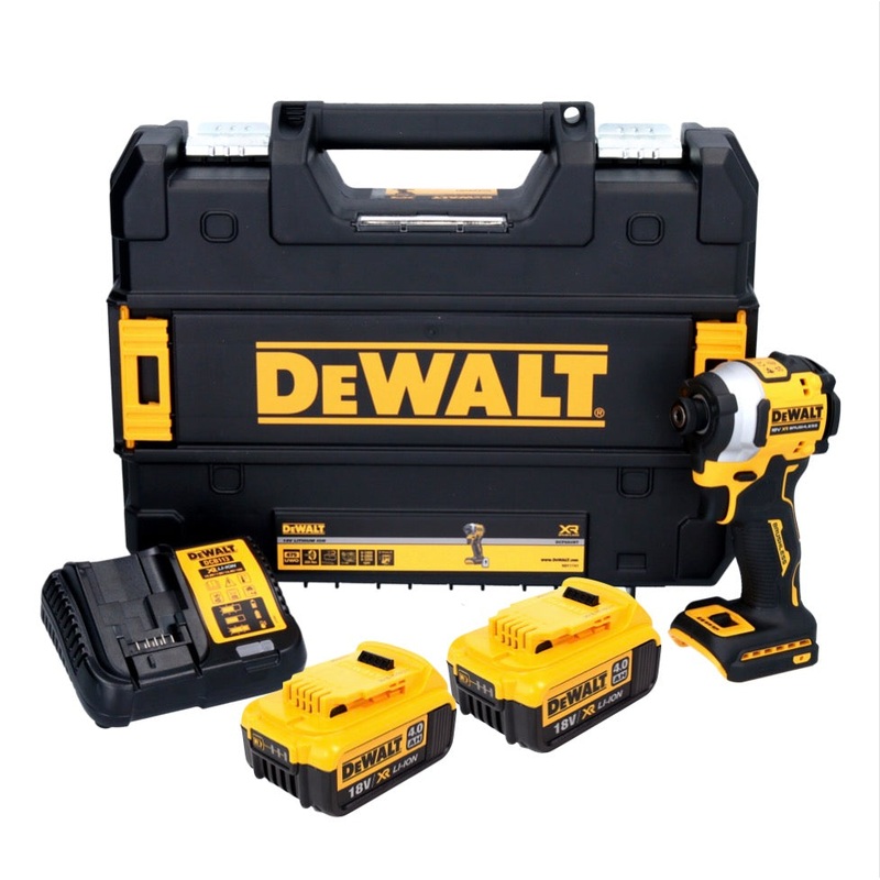 Atornillador de impacto inalmbrico DeWalt DCF 850 M2 18 V 205 Nm 1/4" brushless + 2x batera 4.0 Ah + cargador + TSTAK