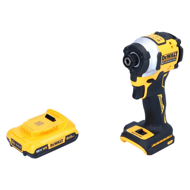 Atornillador de impacto inalmbrico DeWalt DCF 850 N 18 V 205 Nm 1/4" sin escobillas + 1x batera 2.0 Ah - sin cargador