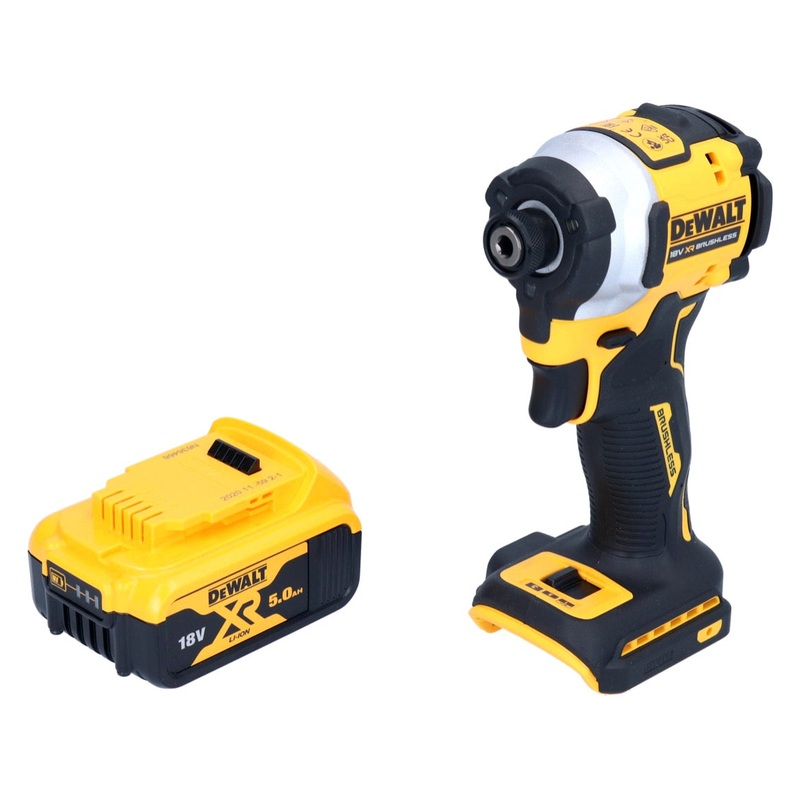 Atornillador de impacto inalmbrico DeWalt DCF 850 N 18 V 205 Nm 1/4" sin escobillas + 1x batera 5.0 Ah - sin cargador