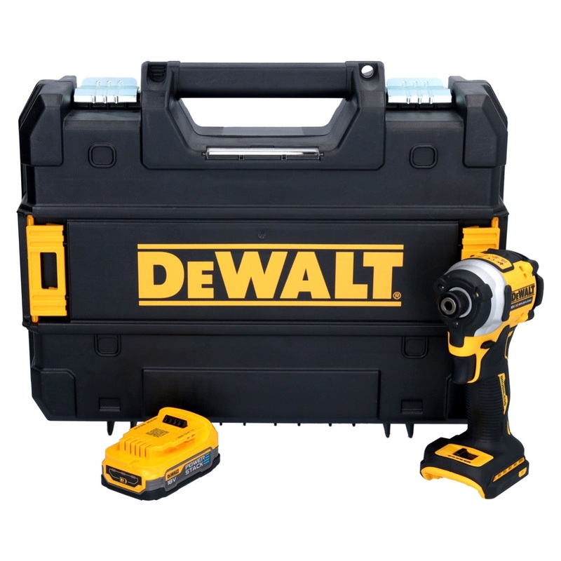 Atornillador de impacto inalmbrico DeWalt DCF 850 NT 18 V 205 Nm 1/4" sin escobillas + 1x batera 1,7 Ah + TSTAK - sin cargador