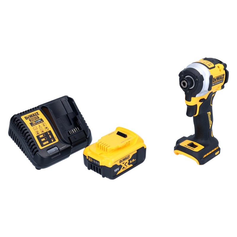 Atornillador de impacto inalmbrico DeWalt DCF 850 P1 18 V 205 Nm 1/4" brushless + 1x batera 5.0 Ah + cargador