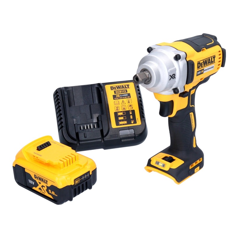 Atornillador de impacto inalmbrico DeWalt DCF 894 P1 18 V 1/2 "447 Nm sin escobillas + 1x batera 5.0 Ah + cargador