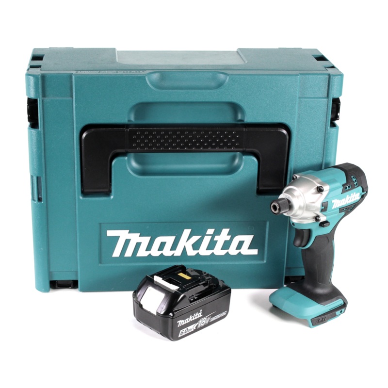 Atornillador de impacto inalmbrico Makita DTD 156 G1J 18V 155Nm + 1x batera 6.0Ah + Makpac - sin cargador