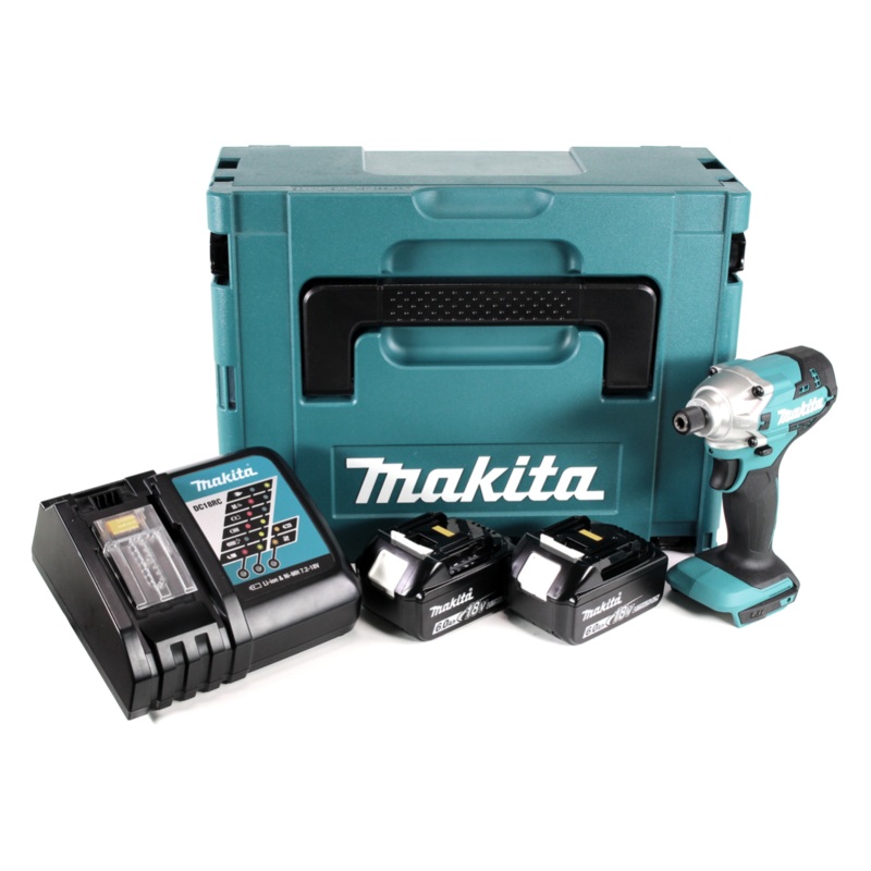 Atornillador de impacto inalmbrico Makita DTD 156 RGJ 18V 155Nm + 2x batera 6.0Ah + cargador + Makpac