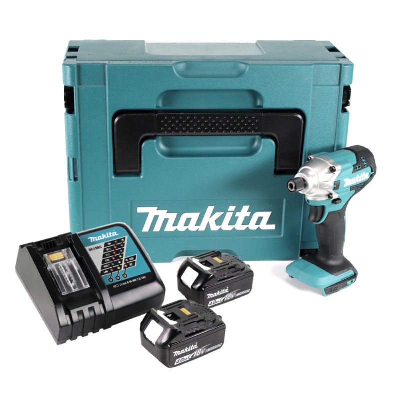 Atornillador de impacto inalmbrico Makita DTD 156 RMJ 18V 155Nm + 2x batera 4.0Ah + cargador + Makpac