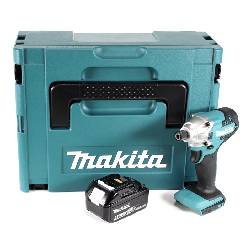 Atornillador de impacto inalmbrico Makita DTD 156 T1J 18V 155Nm + 1x batera 5.0Ah + Makpac - sin cargador