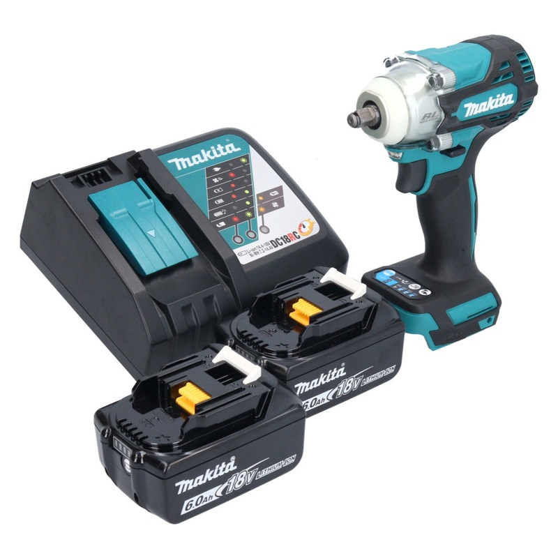 Atornillador de impacto inalmbrico Makita DTW 302 RG 18 V 300 Nm 3/8" sin escobillas + 2x batera 6.0 Ah + cargador