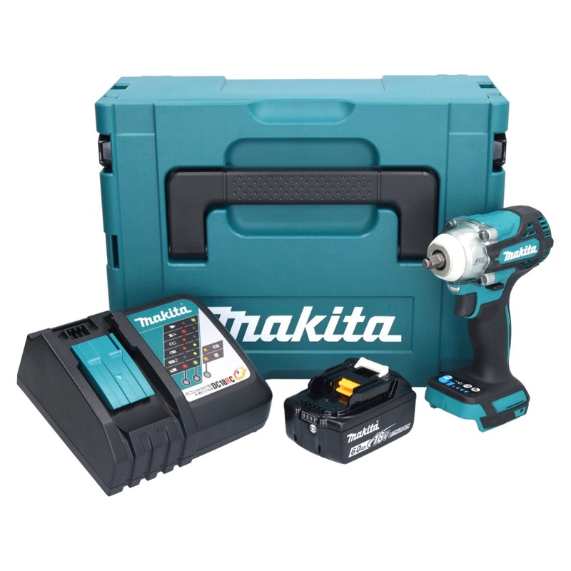 Atornillador de impacto inalmbrico Makita DTW 302 RG1J 18 V 300 Nm 3/8" brushless + 1x batera 6.0 Ah + cargador + Makpac