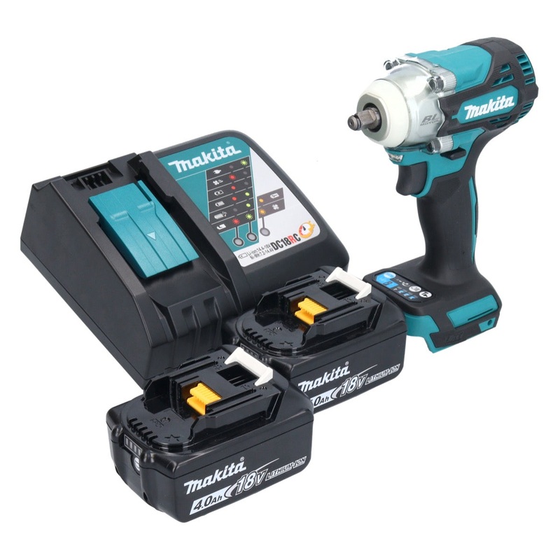 Atornillador de impacto inalmbrico Makita DTW 302 RM 18 V 300 Nm 3/8" sin escobillas + 2x batera 4.0 Ah + cargador