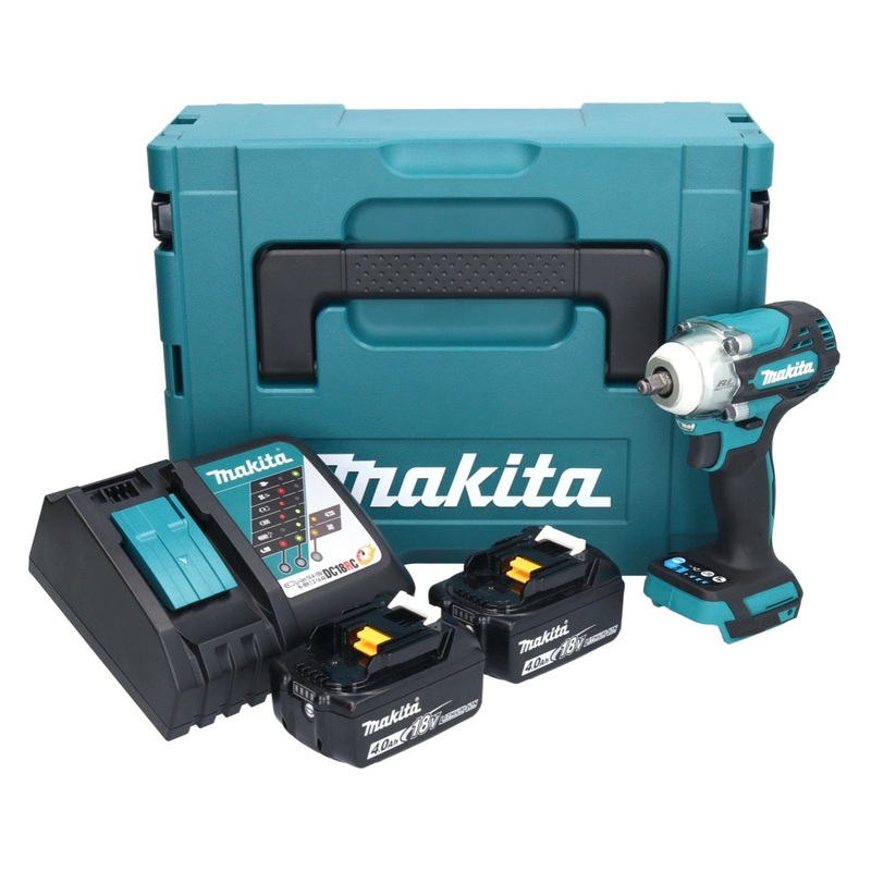Atornillador de impacto inalmbrico Makita DTW 302 RMJ 18 V 300 Nm 3/8" brushless + 2x batera 4.0 Ah + cargador + Makpac