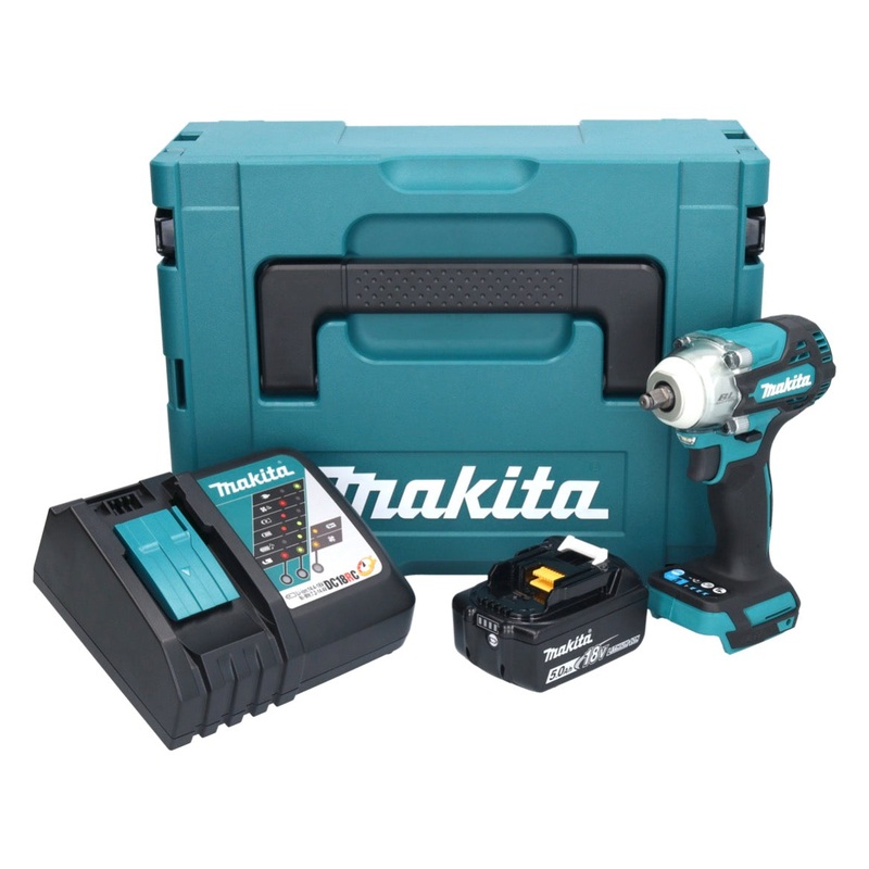 Atornillador de impacto inalmbrico Makita DTW 302 RT1J 18 V 300 Nm 3/8" brushless + 1x batera 5.0 Ah + cargador + Makpac
