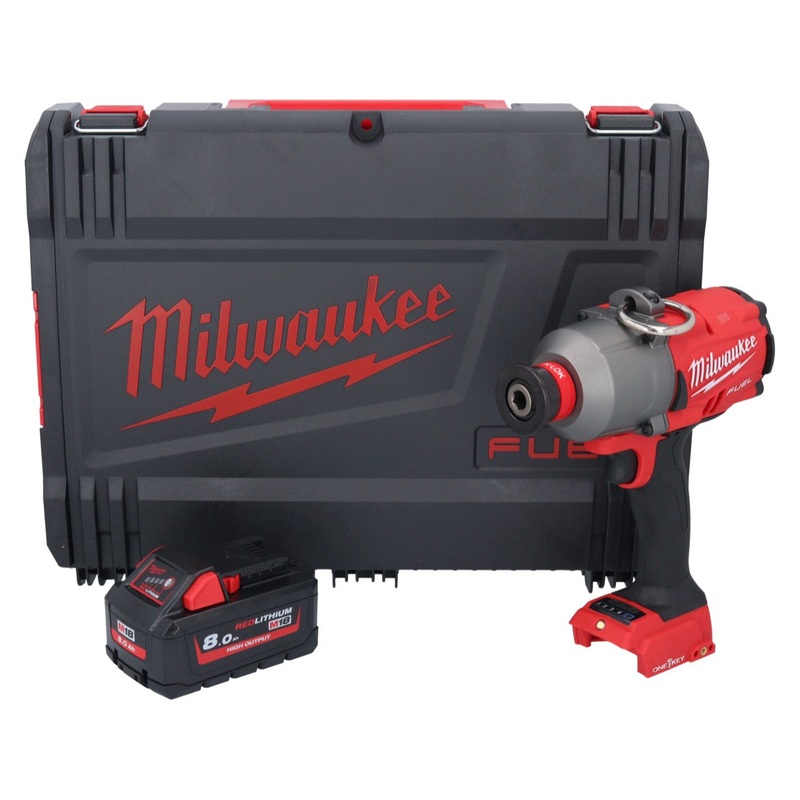 Milwaukee M18 ONEFHIWH716-801X Atornillador de impacto a batera 18 V 1017 Nm 7/16" brushless + 1x batera 8.0 Ah + caja HD - sin cargador