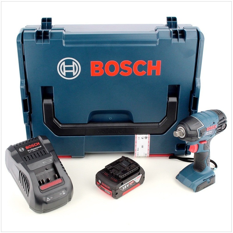 Atornillador de impacto a batera Bosch GDS 18 V-LI Professional con L-Boxx, cargador rpido y 1 batera GBA de 6 Ah