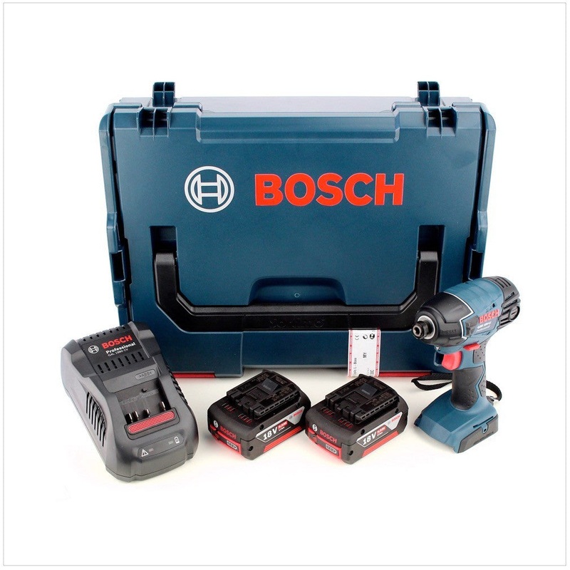 Atornillador de impacto inalmbrico Bosch GDR 18 V-Li 18V 1/4" en L-Boxx + 2 bateras de 5,0 Ah + cargador