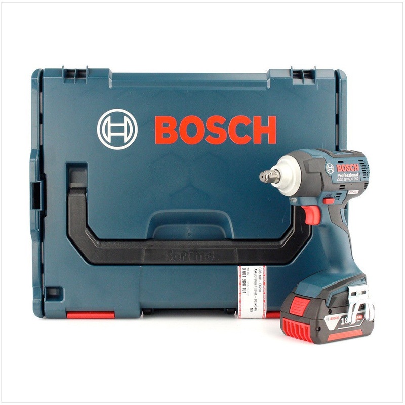 Bosch GDS 18 V-EC 250 atornillador de impacto inalmbrico 18V 250Nm sin escobillas + 1x batera 5,0Ah + L-Boxx - sin cargador